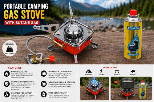 Portable camping gas stove - camping,