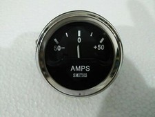 Smiths Ancillary Battery Charge Ammeter Gauge Chrome Rim 52mm 2"