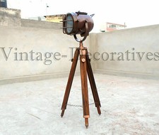 Vintage Retro Marine Tripod Spotlight Searchlight Floor Lamp Nautical Flo X-MAS