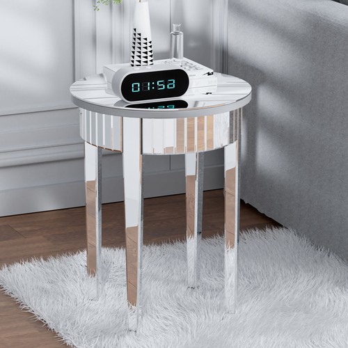 Modern mirrored end table - mirrored,