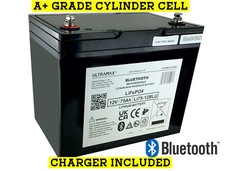 ULTRAMAX LEISURE BATTERY 12V 75Ah LiFePO4 LITHIUM GOLF CART BATTERIES