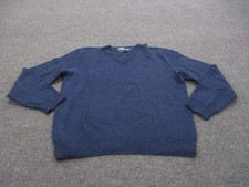 Polo Ralph Lauren Sweater Men L Blue Lambs Wool Pullover Outdoor Jumper Casual