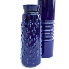 Vintage 1960s Jasba West Germany blue gloss ceramic vase • 1541 20