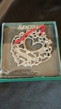 Seagull Pewter1997 Anniversary Heart Christmas Ornament