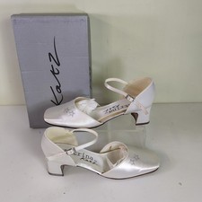 Katz Dance Shoes Ballroom Latin Lorna UK 7 Cream Satin Boxed 2" Heel