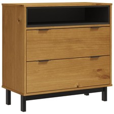 Drawer Cabinet Wooden Chest File FLAM Solid Wood Pine vidaXL