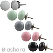 PLAIN CERAMIC DOOR KNOBS Cupboard Handles Drawer Pulls SOLID GLAZED Quality 