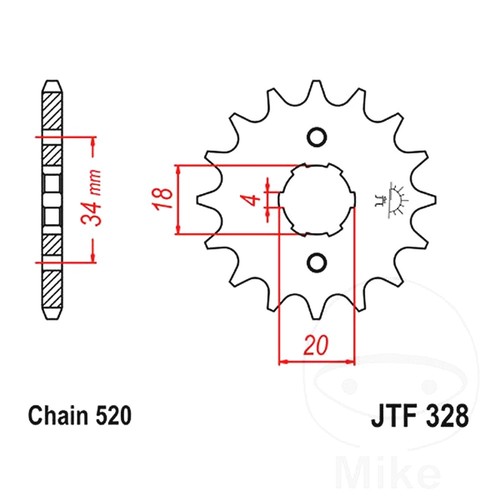 Front sprocket tooth - sprocket, 15