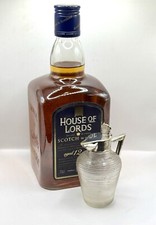 1920’s Art Deco Silver Plated Ribbed Glass Whisky Noggin.