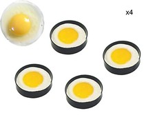 NEW 4X LARGE NON STICK BLACK EGG RINGS PAN FRY HIGH QUALITY FRIED METAL STEEL 