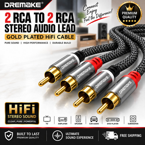 Rca audio cable gold - audio,
