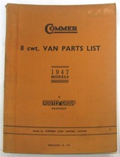 COMMER 8cwt Van Illustrated Commercial Parts List 1947 #310