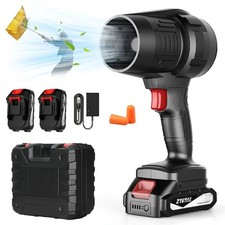 Electric Cordless Leaf Blower, Handheld Lightweight, with 2 Batteries 30000 RPM