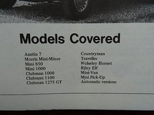 Mini Intereurope Repair Manual 250; Mini 850, 1000 & Clubman 1000 & 1275GT 1959+