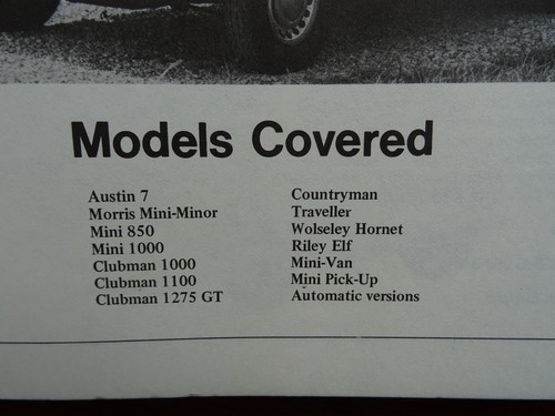 Mini intereurope repair manual - mini,