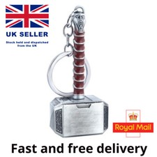 Marvel Thor Hammer Keyring Avengers - Norse Mythology - Mjolnir Chain - UK Gift