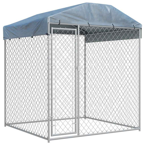Dog kennel silver 193x193x225 - silver,