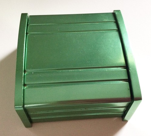 Retro vintage green metal desk - green,