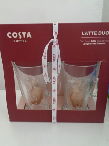 Costa coffee latte duo - duo, glasses
