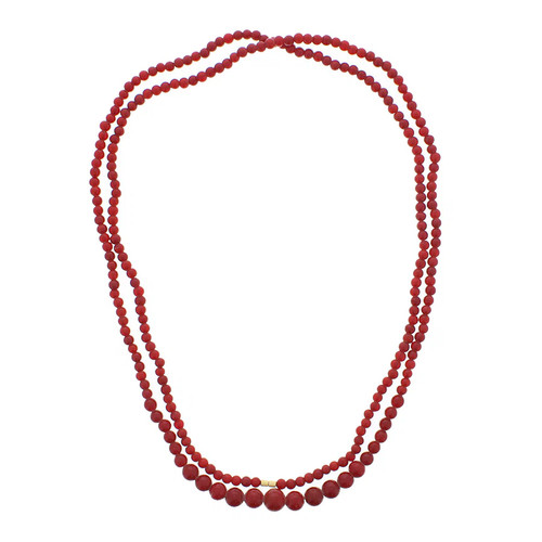 Heavy glass coral - glass, bead