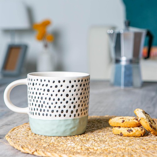 Dipped dotty stoneware coffee - dipped,