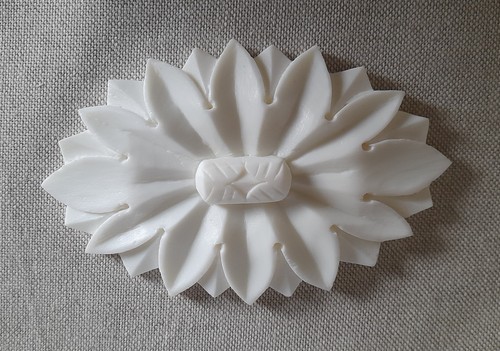 White resin carved detail - resin,