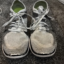 Nike Free 4.0 Flyknit Men's Running Trainers Grey/Black/white Stripe 8.5