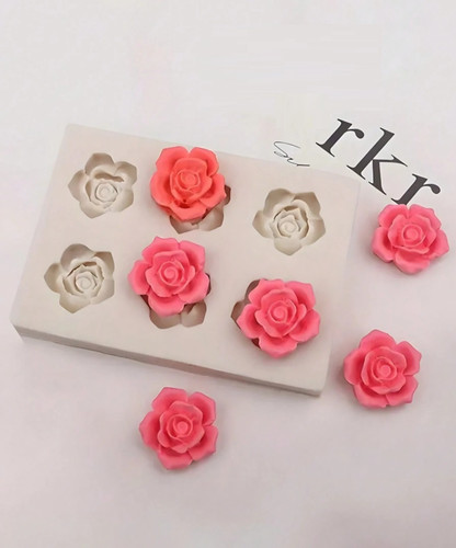 Rose shape silicone mould - silicone,