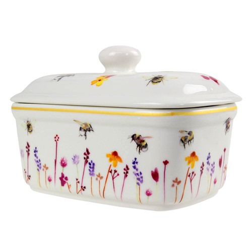 Bees flowers ceramic - ceramic, butter