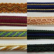 Braid Gimp Upholstery Edging Trim 7mm to 13mm 10 Styles BUY 1 2 Or 4 Metres 084D