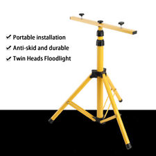 LED Flood Light Tripod Stand Portable Work Site Floodlight TELESCOPIC Twin Heads