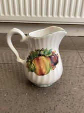 Bric a Brac White Porcelain Table Jug Fruits Print Decor/Collectable/Cookware