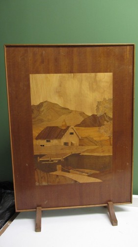 Wooden inlay marquetry fire - wooden,