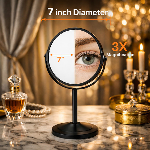 Black double sided vanity - 7”,