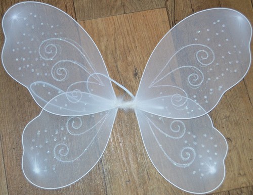 New white net fairy wings - white,