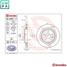 2x BRAKE DISC 09.9587.11 FOR