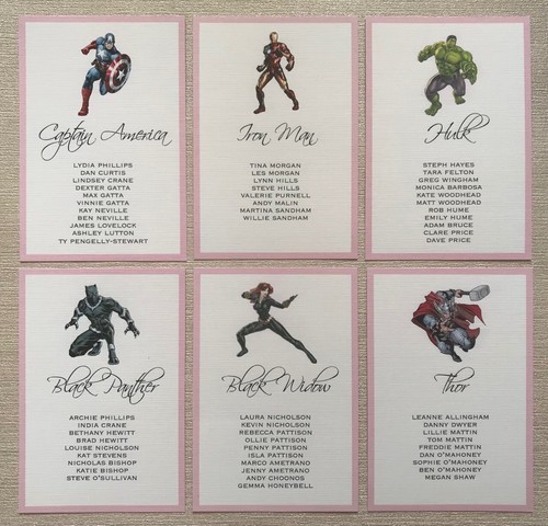 Marvel superhero table plan - marvel,
