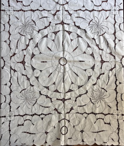 Vintage hand cutwork linen - vintage,