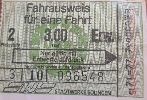 Stadtwerke solingen vrr ticket - solingen,