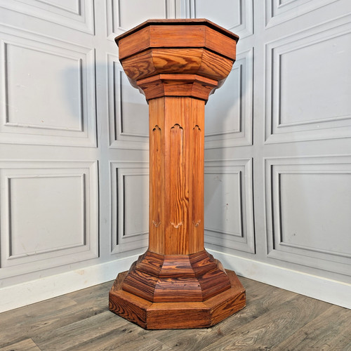 Vintage wooden church font - wooden,