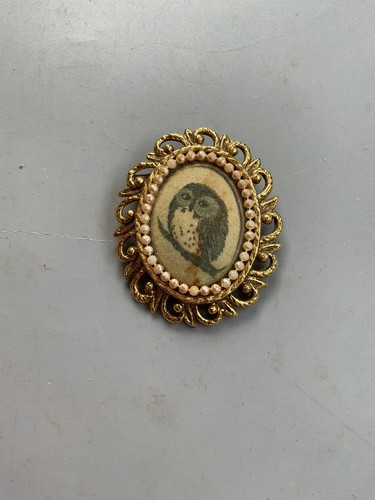 Vintage owl pendant brooch - /,