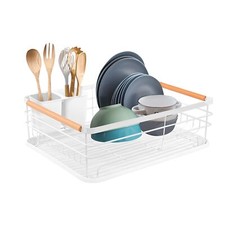 Large Kitchen Sink Dish Drainer Rack with Drip Tray and Plate Cutlery Holder UK
