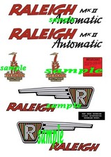 Raleigh Automatic MKII RM8 Set reproduction Decals Self Adhesive Vintage Moped