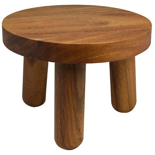 Wooden food stand round - round, acacia