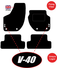 Volvo V40 2012 to 2015 Tailored Carpet Car Floor Mats with Unique Logo & 4 Clips