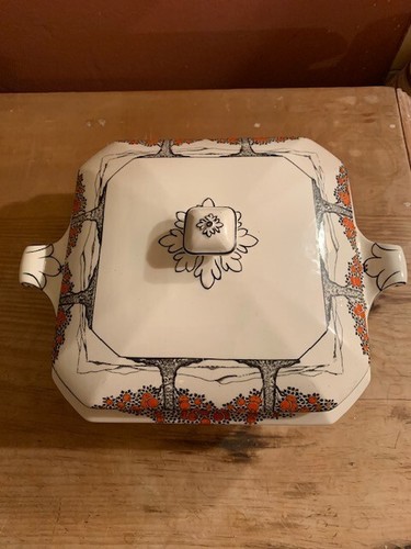 Crown ducal ware orange - orange, tree