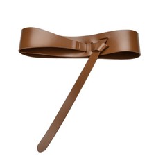 Ladies Comfortable Genuine Leather Dress Coat Cinching Special Wide Waist Belt