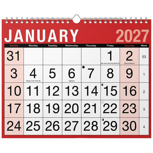 2027 easy month view a4 - 2027,