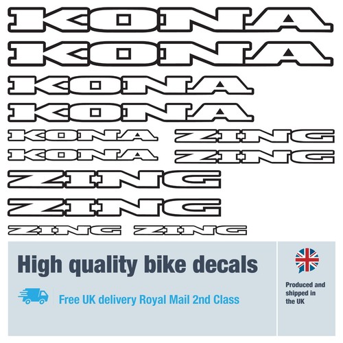 Kona zing bike decals - kona, &