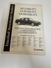 Original 1993 Mk3 Vauxhall Cavalier Turbo Magazine Advert Frame Ready Man Cave